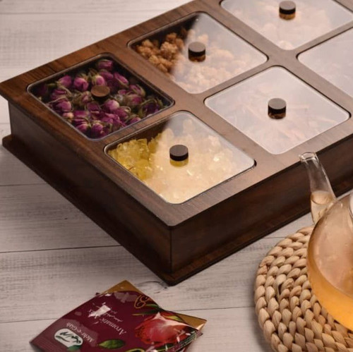 جعبه پذیرایی یا تی بگ چوبی